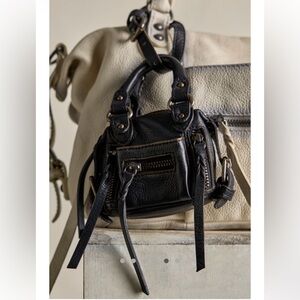 FREE PEOPLE We The Free Micro Emerson Leather Mini Bag in Black